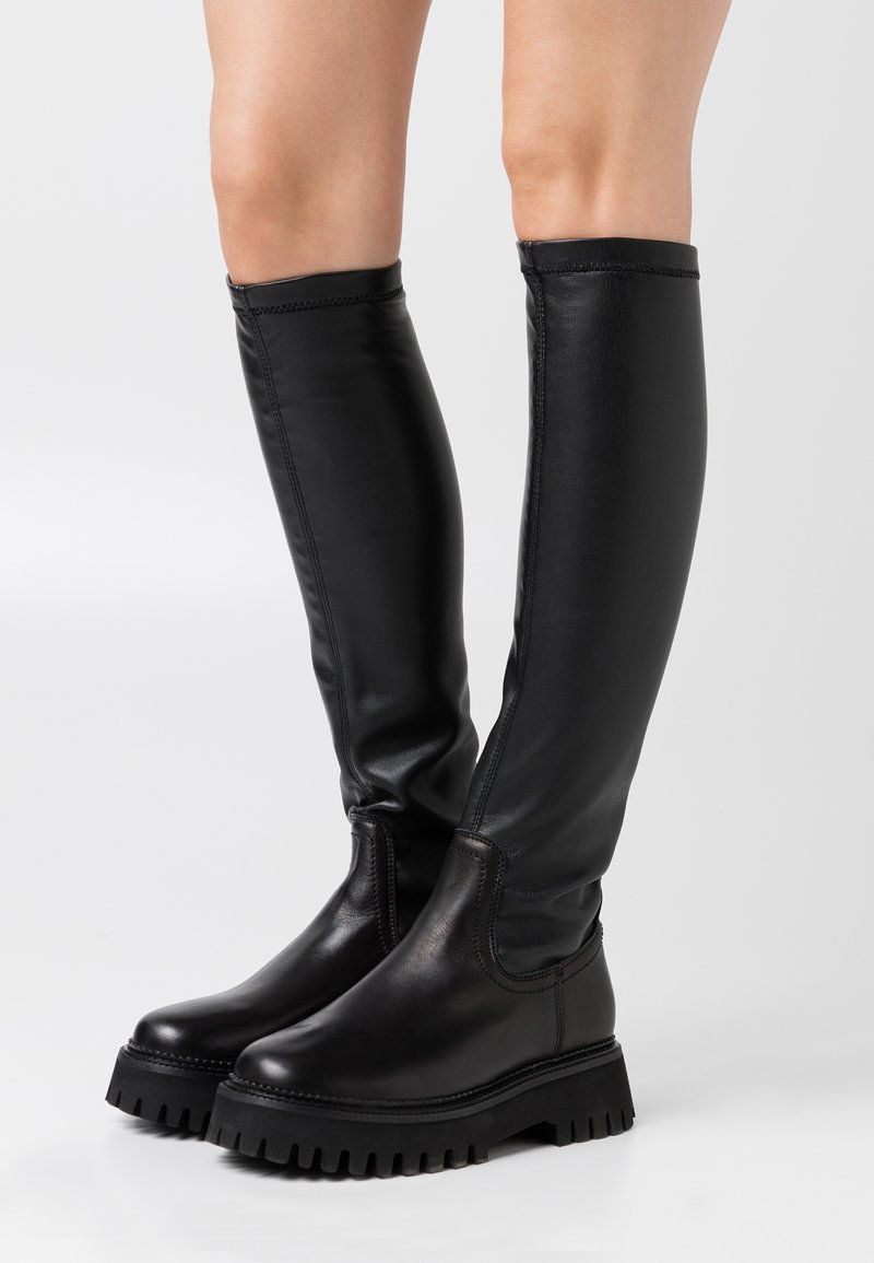 Bronx GROOVY - Botas acima do joelho - black