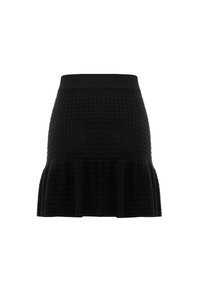 BUTTONED RUFFLE - A-lijn rok - black