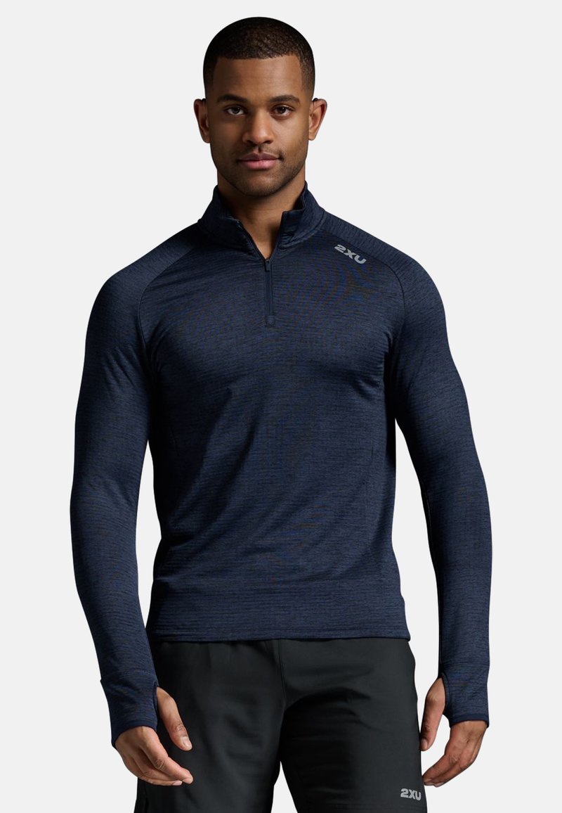 2XU IGNITION 1/4 - Stickad tröja - midnight silver reflective