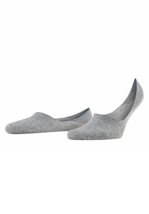 Graue Baumwollmischung Knöchelsocken mit nahtlosem Design, weicher Textur und niedrigem Schnitt, mit einem subtilen blauen Akzent am Rand.