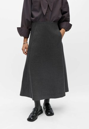 Object, MIDI SKIRT A-LINE - Jupe trapèze - dark grey melange