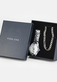 Pier One SET UNISEX - Ručni sat - silver-coloured/white