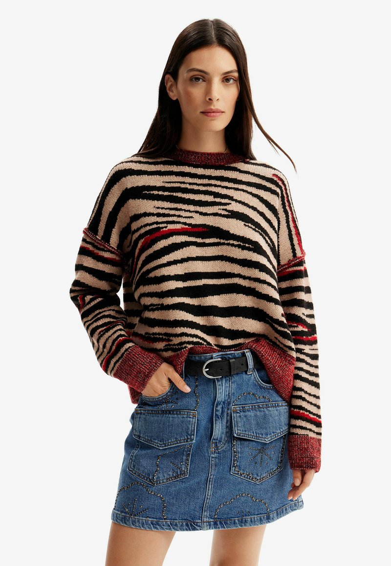 Desigual ZEBRA - Stickad tröja - brown