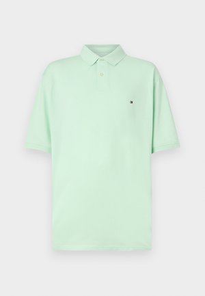 Világos menta zöld póló, puha anyagból. Klasszikus gallérral, rövid ujjú és egy kis logóval a bal mellen.