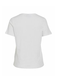 T-shirt blanc uni à manches courtes, vu de dos avec un col rond et une coupe régulière.