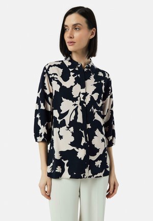 MIT ALL-OVER-PRINT UND 3/4-ÄRMELN - Button-down blouse - navy