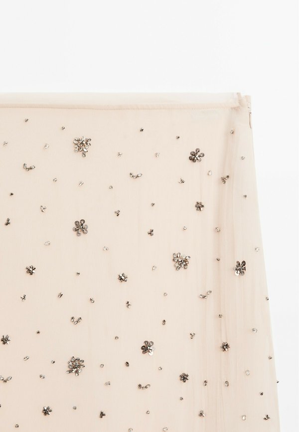 WITH RHINESTONES  - A-line skirt - beige2