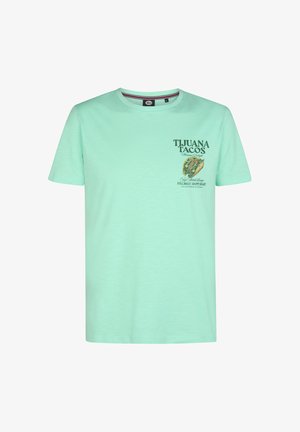 Petrol Industries, MEN T-SHIRT SS CLASSIC PRINT - T-shirt print - green aqua