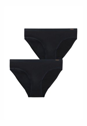 Deux culottes noires pour femmes avec une ceinture lisse et un logo discret "Dailyz" en haut à droite devant, présentées sur un fond blanc uni.