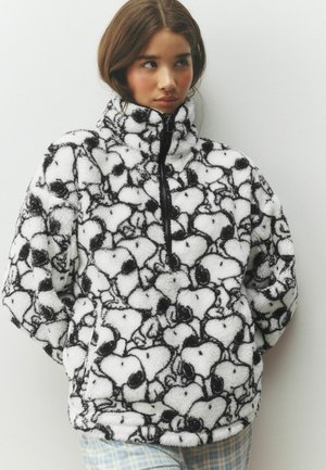 Next, REGULAR FIT - HALF ZIP BORG FLEECE - Fleece jumper - cream snoopy