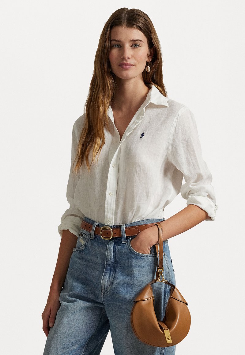 Ralph Lauren CLASSIC FIT Long-Sleeve Button-Down Shirt, Men's Size S (approx.) cotton white type Vintage Second Hand