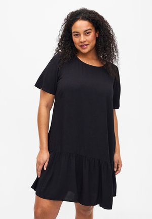 FLASH – AUS MIT SCHNITTLINIE - Freizeitkleid - black