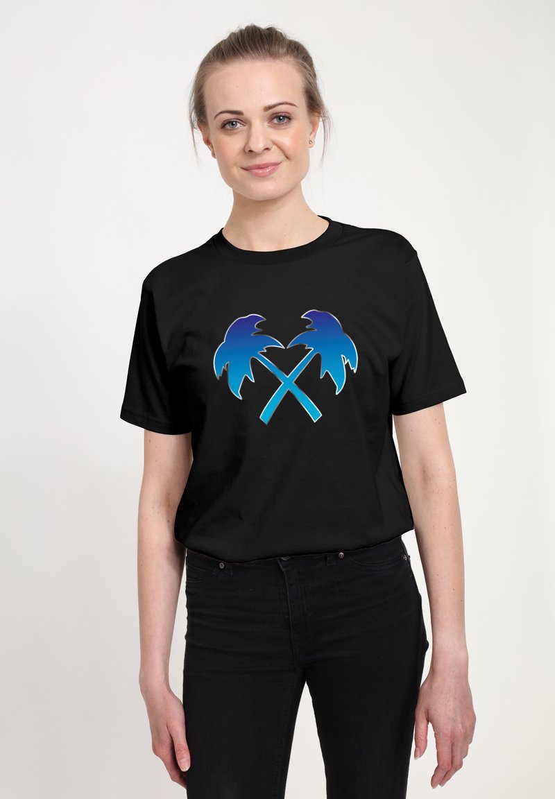 Henry Tiger FADE CROSS PALMS - T-shirts print - black