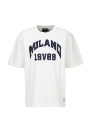 OVERSIZED TAMARO COLLEGE - T-Shirt print - cream
