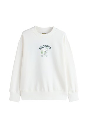 Next, REGULAR FIT-LONG SLEEVE - Sudadera - ecru snoopy coffee shop graphic