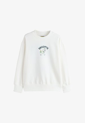 Next, REGULAR FIT-LONG SLEEVE - Felpa - ecru snoopy coffee shop graphic