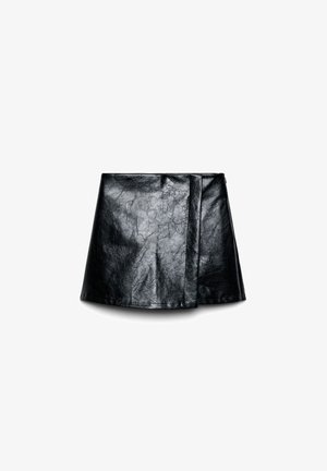 Terranova, SKORT MINI ASIMMETRICA SIMILPELLE - Skort - nero