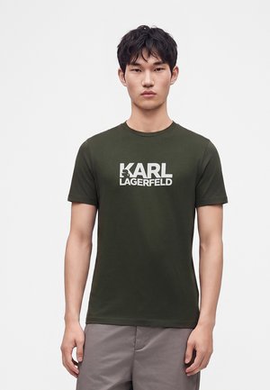 KARL LAGERFELD, CREWNECK - T-shirt con stampa - dark green