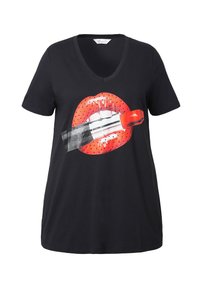 A-LINIE LIPPENSTIFT-MOTIV - T-shirt con stampa - black