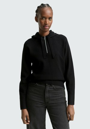 MIT REISSVERSCHLUSS - Kapuzenpullover - deep black