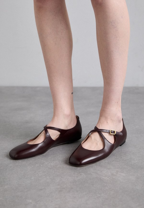 BELISKA - Ankle strap ballet pumps - bitter chocolate2