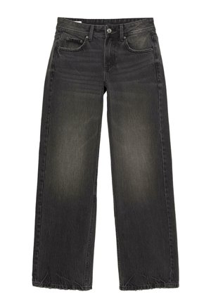 PULL&BEAR, LOW-RISE STRAIGHT-LEG - JEANS - Džínsy s rovným strihom - black