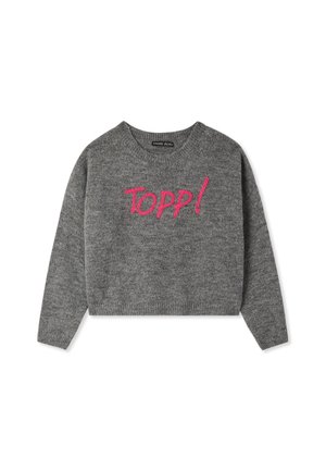 MAGLIA GIROCOLLO CON SCRITTA - Maglione - grigio