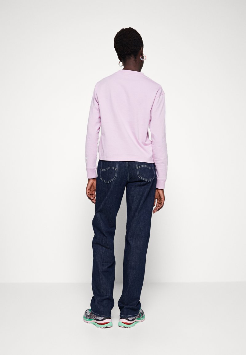 Lee Jane Cuffed Jean Droit Retro Rinse Denim Bleu Fonce Zalando Fr