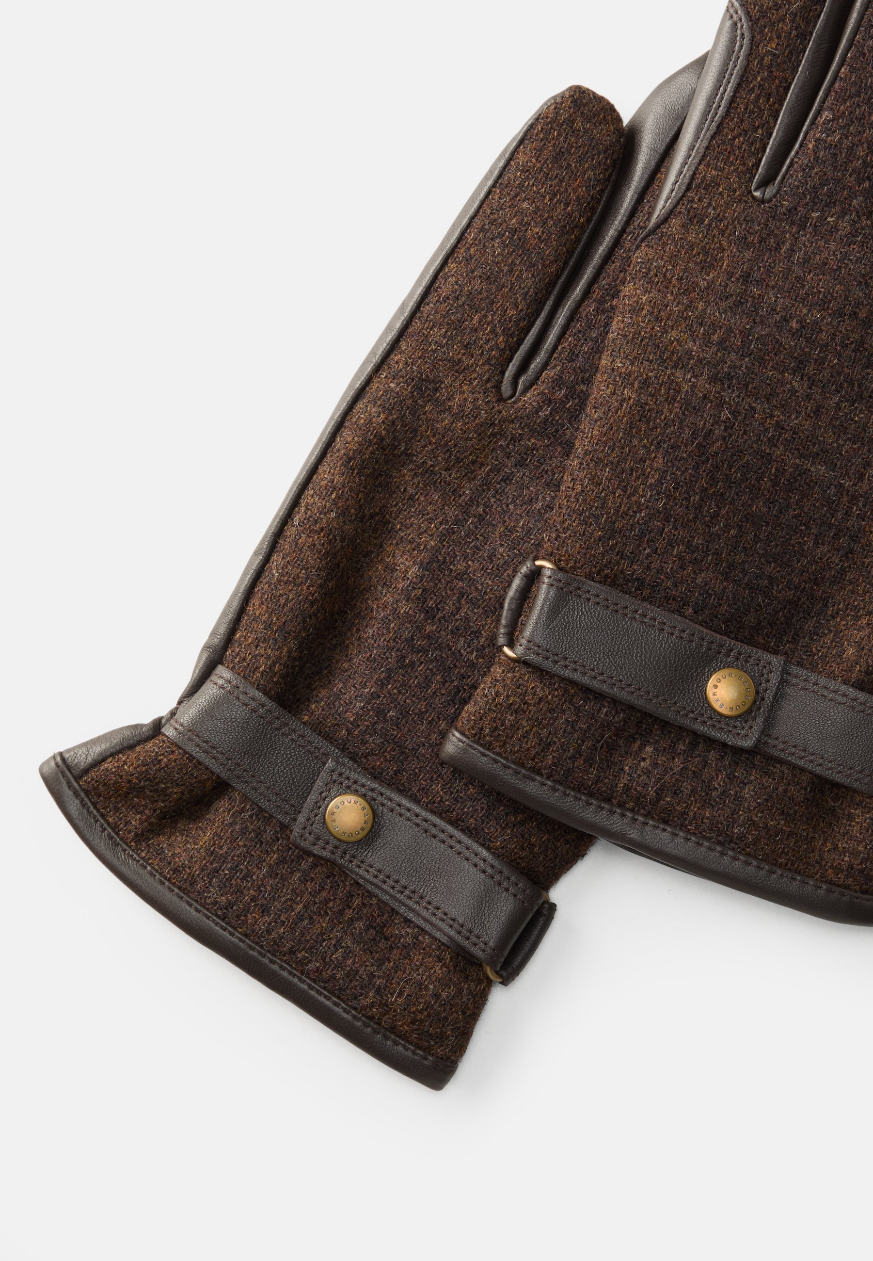 値下げ！【美品】Barbour Deveron ツイードグローブ　ブラウン Mens Barbour Deveron Tweed & Leather Gloves, Brown - House of Bruar
