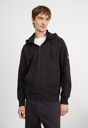 BADGE ZIP THROUGH - Zip-up sweatshirt - black