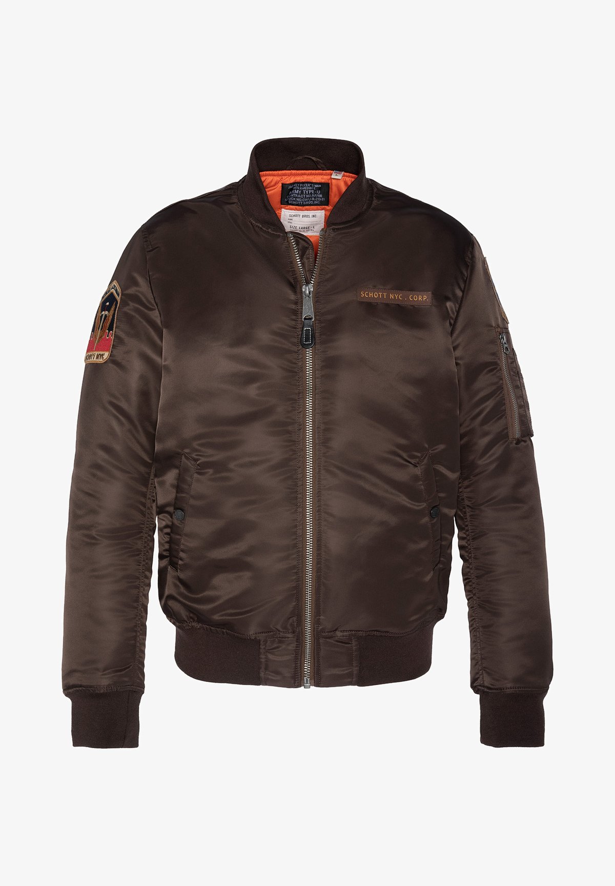 Schott Bomber Jacket marron foncé/brown Zalando