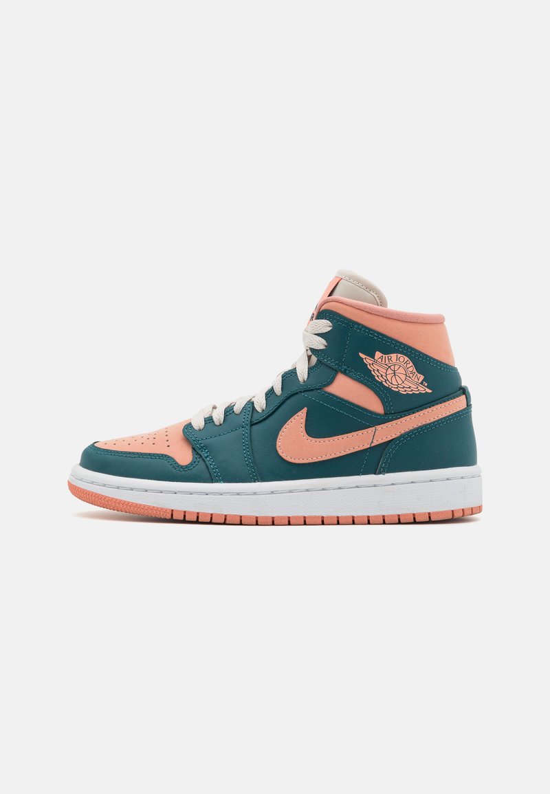 Jordan AIR JORDAN 1 MID - Sapatilhas de cano alto - dark teal green/light madder root/light orewood brown/white