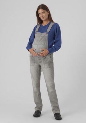 MAMALICIOUS MLHILL DUNGAREE  - Overall /Buksedragter - light grey denim