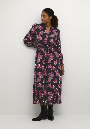 Kaffe POLLIE OLINE - Robe chemise - fuchsia red flower print