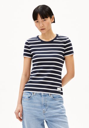 KARDAA STRIPES - Print T-shirt - night sky white