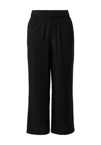 FLIESSENDE CULOTTE IM RELAXED FIT MIT FRENCH - Hlače - schwarz