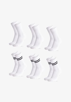 TENNIS CREW 6-PACK - Calcetines de deporte - black stripes/white