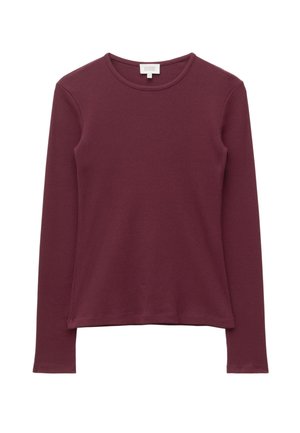 & OTHER STORIES, & OTHER STORIES RIBBED LONG-SLEEVE TOP - T-shirt à manches longues - dark red