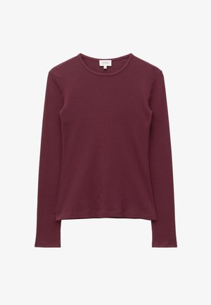 & OTHER STORIES, & OTHER STORIES RIBBED LONG-SLEEVE TOP - T-shirt à manches longues - dark red