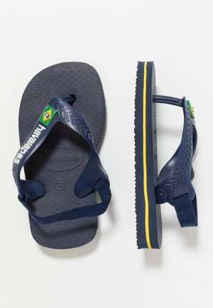 HAVAIANAS FLIP FLOP BABY BRASIL LOGO - Tongs - navy blue/citrus yellow