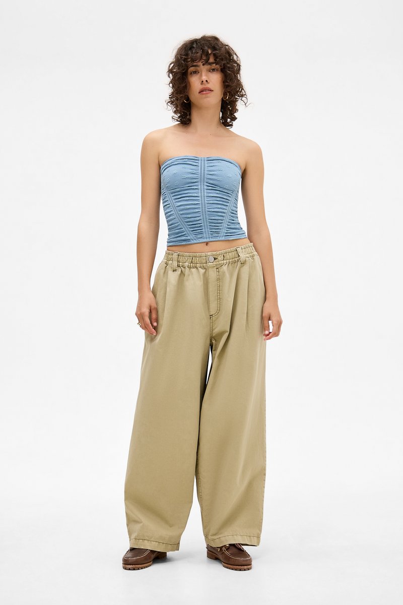 BDG Urban Outfitters RUCHED BANDEAU Top blue/light blue