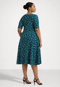 Lauren Ralph Lauren Woman FLORAL STRETCH COTTON MIDI DRESS - Jerseyklänning - indigo multi