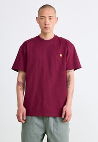 Carhartt WIP AMERICAN SCRIPT - Camiseta básica - malbec