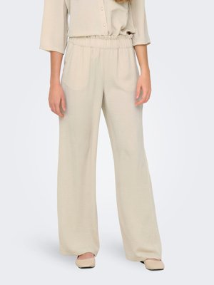 JDY, JDYDIVYA LIFE HW WIDE PANTS WVN NOOS - Pantalon classique - sandshell