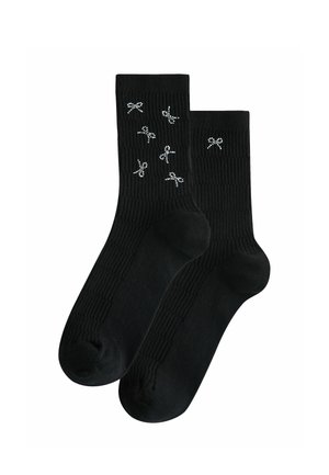 2 PACK   - Socken - black diamante bow
