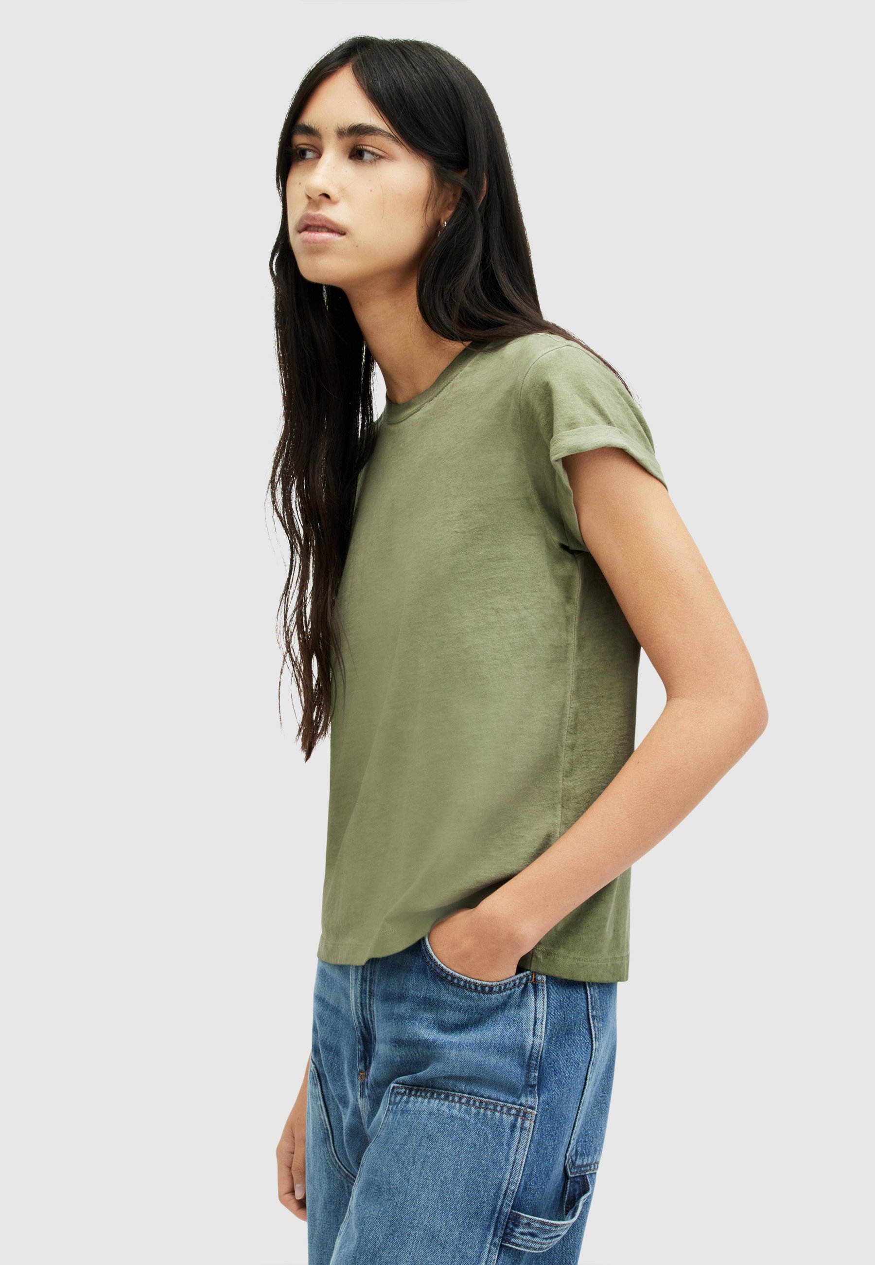 オールセインツ AllSaints Anna Tee レディース シャツ トップス Grass Green Anna V-Neck Short Sleeve T-Shirt GRASS GREEN | ALLSAINTS