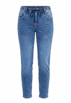 LAURASØN, CUFFABLE STRETCH FIT SLIM LEG  JEANS - Vaqueros slim fit - blue denim