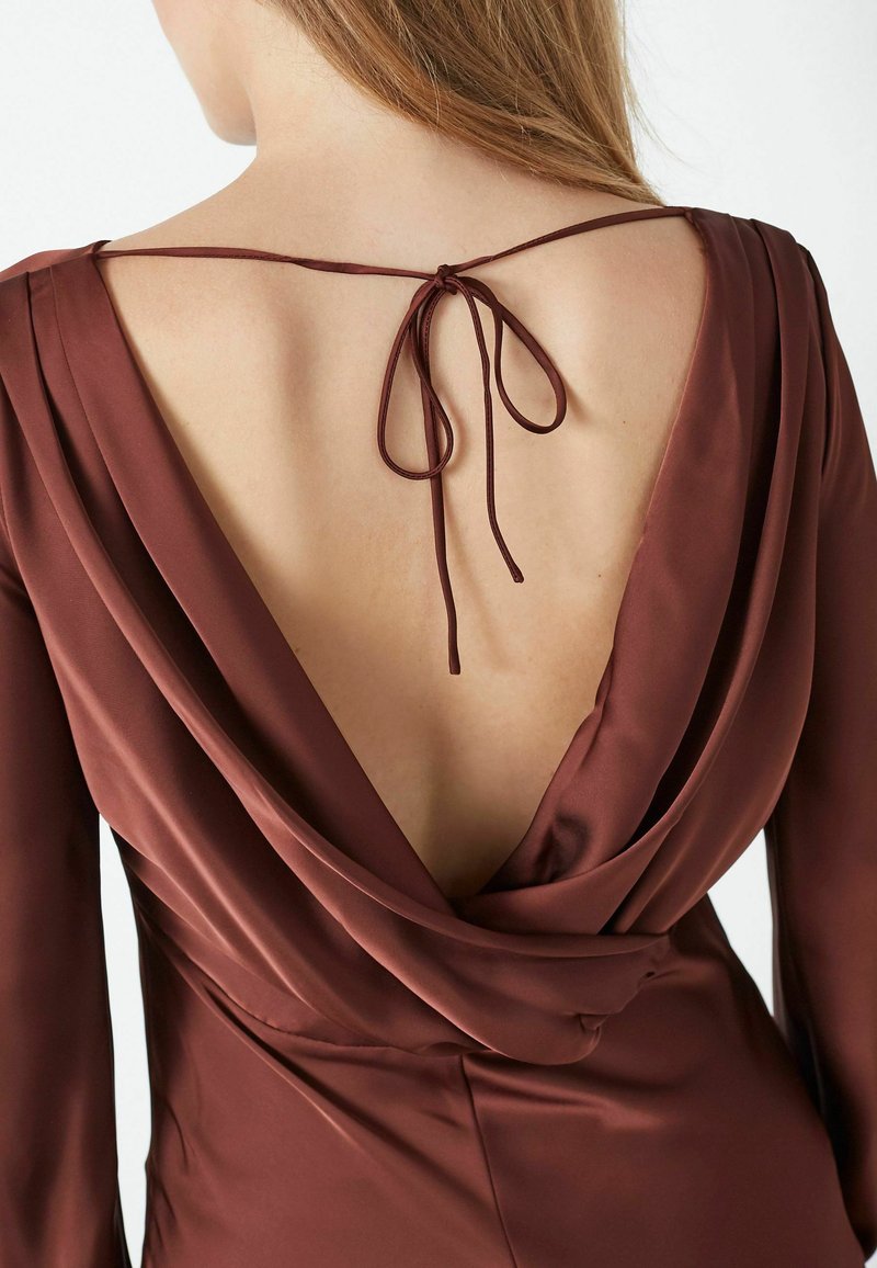 Co'couture SAFIRA WATERFALL BACK - Maxi dress - dark brown - Zalando.ie