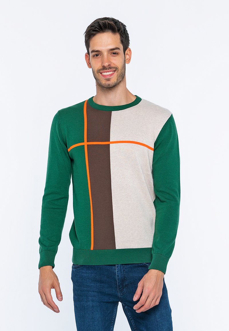 Herren Strickjacken | Felix Hardy Strickpullover green/beige/grün - LZ10841 Herren Strickjacken | Felix Hardy Strickpullover green/beige/grün - LZ10841