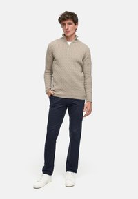 Kronstadt CABLE HALF-ZIP - Jumper - beige mix